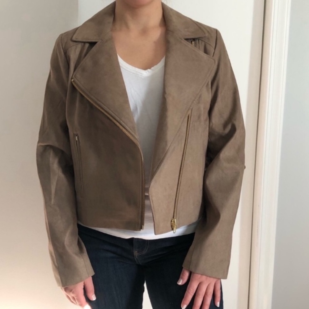J. CREW Factory SUEDE MOTO JACKET